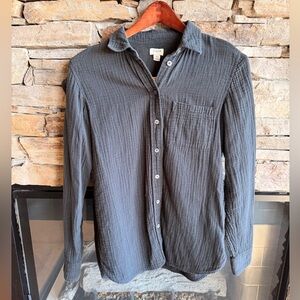 J. Crew Black Women's Casual Button Down Shirt